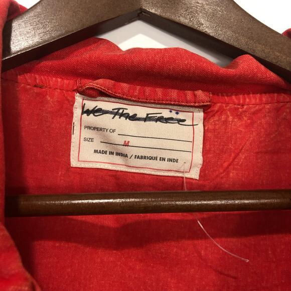 We The Free Womens Dahlia Utility Cotton & Linen Jacket Washed Red Size M - Picture 7 of 11